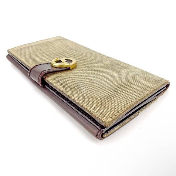 Gucci Wallet Purse G logos Beige Brown/ Golden Toned Color Unisex Wallet - Picture 10 of 12